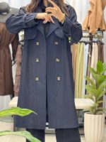 خرید فروش قیمت بارانی بارونی بلند با آستر جلو دکمه دار